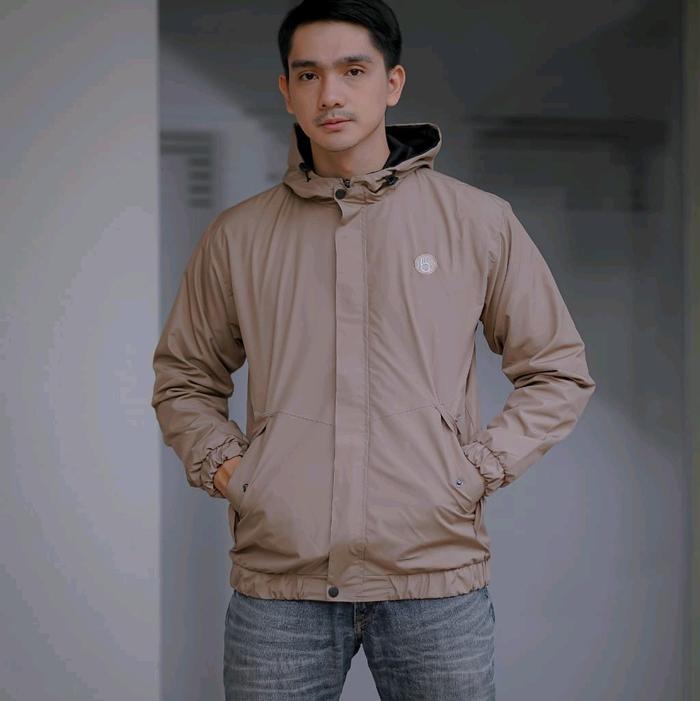 GRZ - Jaket Parasut Waterproof Simple / Jacket Outdoor Pria Wanita Original Bordir Kain Bomber Casua