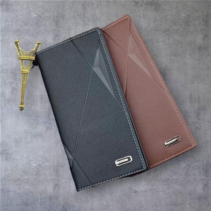 Dompet Panjang Lipat Bovis Kulit PU Premium Quality Kartu Uang Cowok