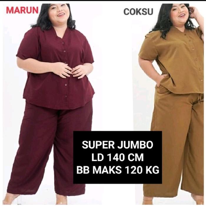 SUPER JUMBO CP LD 140 CM BB 120 KG-SET PIYAMA-BAJU TIDUR WANITA SY