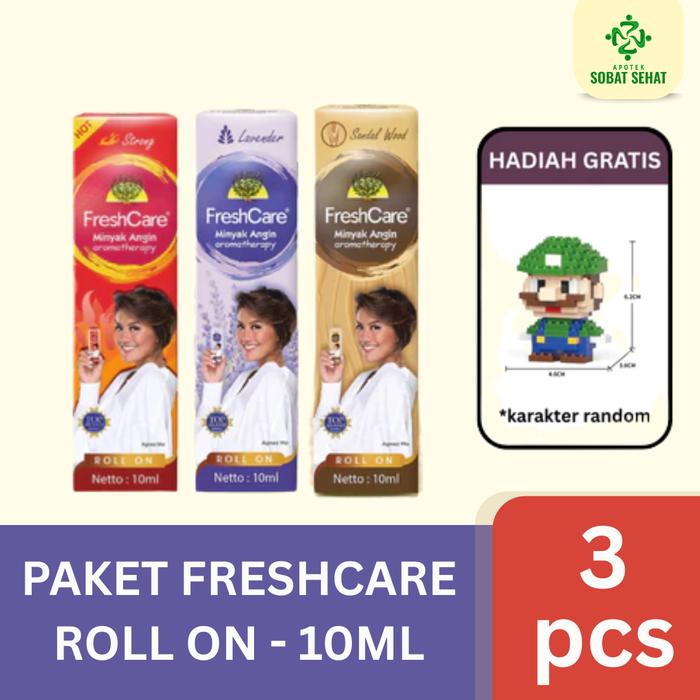 [3PCS] - Paket Freshcare Roll On Mix (Lavender,Strong,Sandalwood) 10ml - Minyak Aromaterapi - FREE B