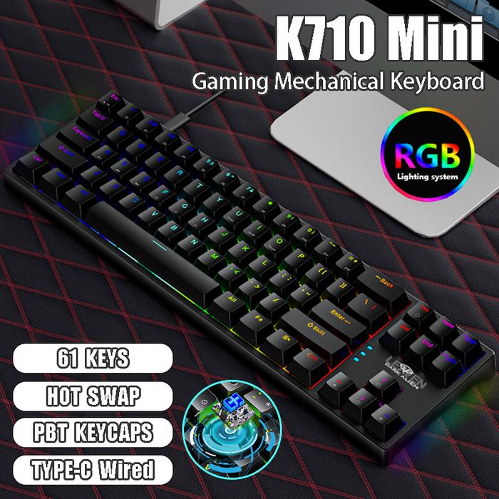 K710 Gaming Mechanical Keyboard 71 Keys Mini RGB Hotswap Type-C Wired