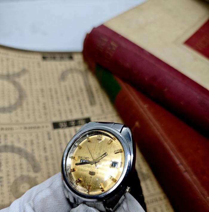 SEIKO 5 21 JEWELS AUTOMATIC PATINA GOLD DIAL 6119-7183 JDM