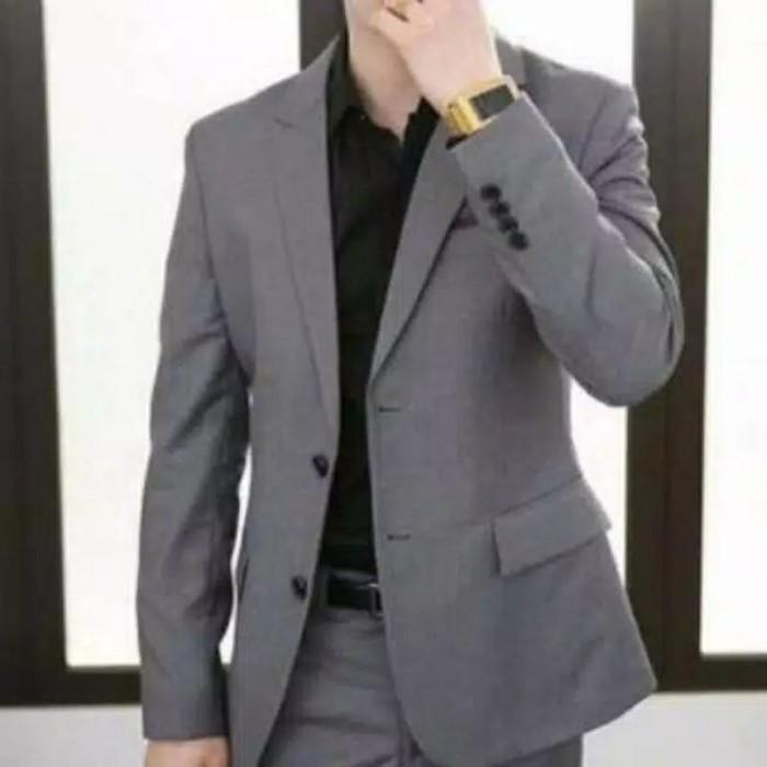 jas pria / blazer pria / jas formal / warna abu - Abu-abu, S - Abu-abu, S