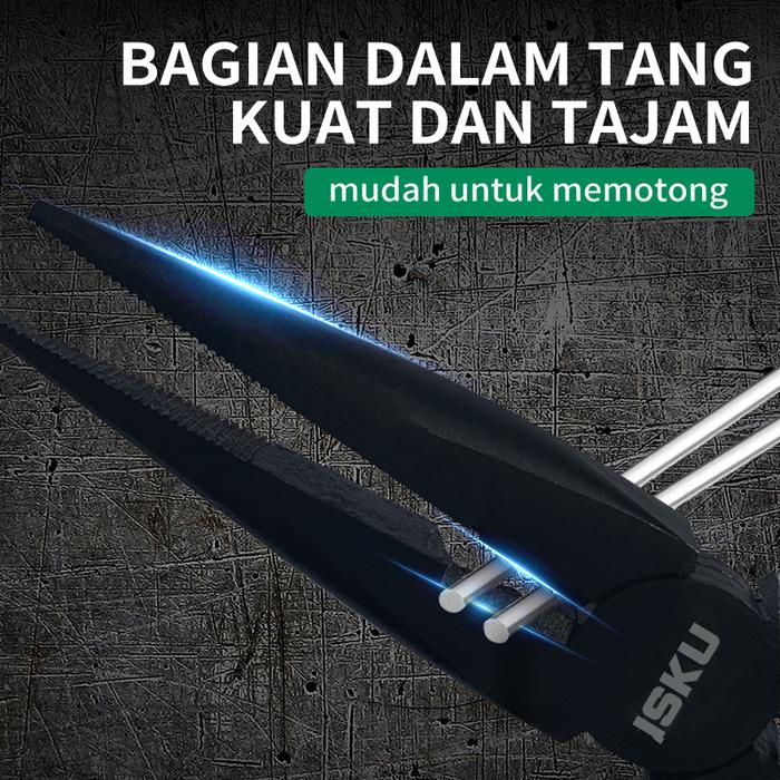 ISKU Tang Kombinasi Lancip Potong 6 8 Inch Tang B ya Pemotong Kabel Ka t Bendrat Baja Kar n 55# Heav