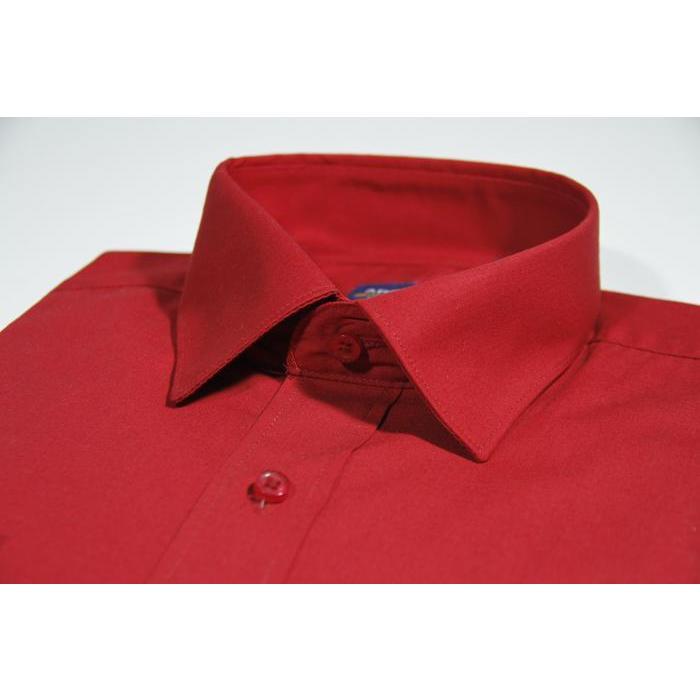 Kemeja Pria Lengan Panjang Arrow Reguler Fit Merah Polos