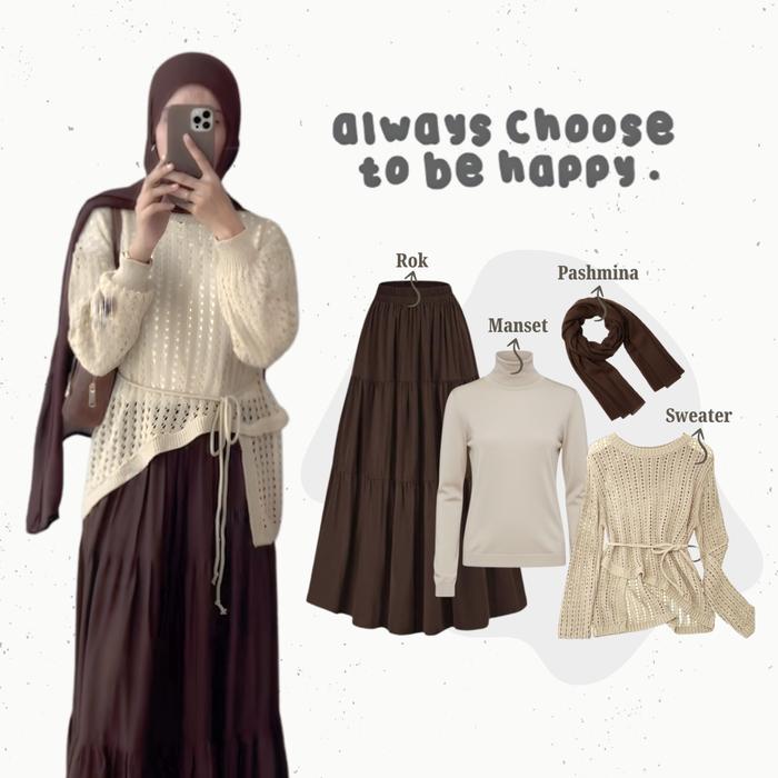Louvee Outfit / one set remaja 4in1 /  Setelan Kekinian / outfit wanita kekinian / Outfit Pantai / S