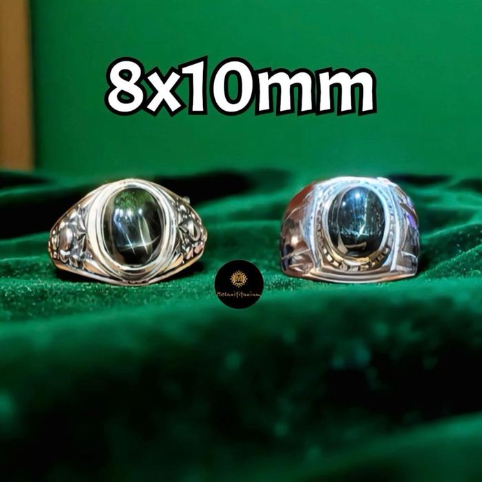 Cincin Batu Natural Nilam Star 8×10mm Ring Alpaka