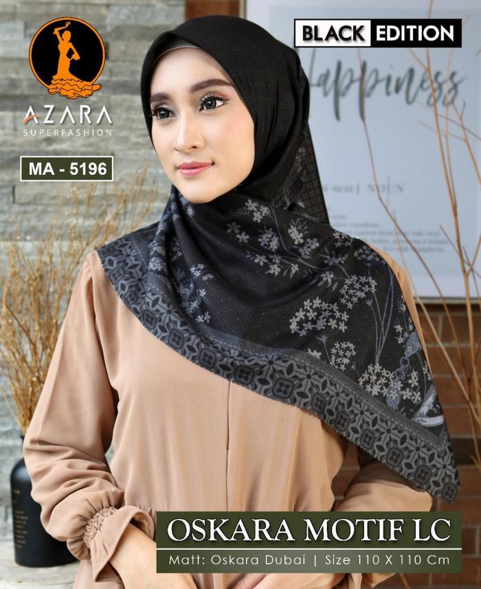 Jilbab Oskara Motif Series Hitam