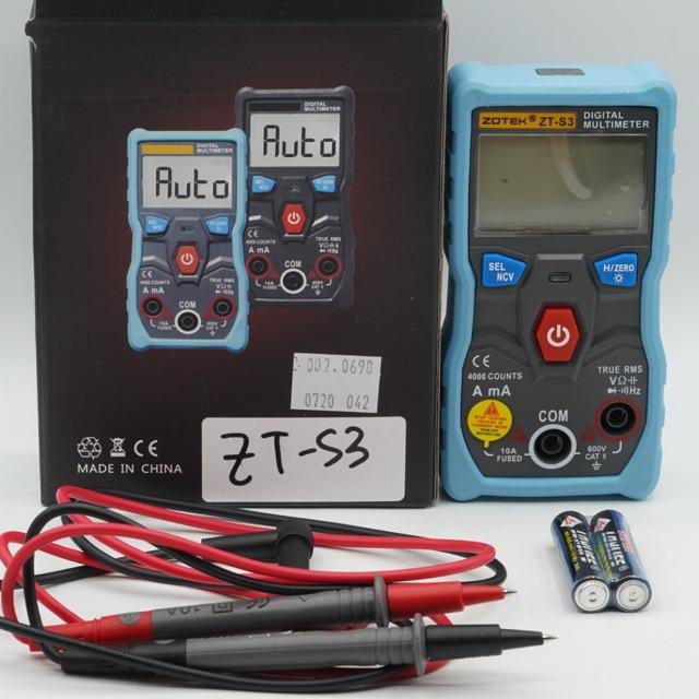 ZOTEK ZT-S3 ZTS3 Avometer Auto True RMS Multitester Digital AC DC 600V Capacitance - SKU 2.002.0698