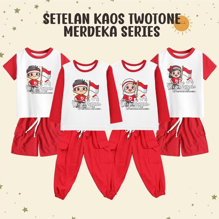 Setelan Anak Two Tone Unisex Kemerdekaan Series