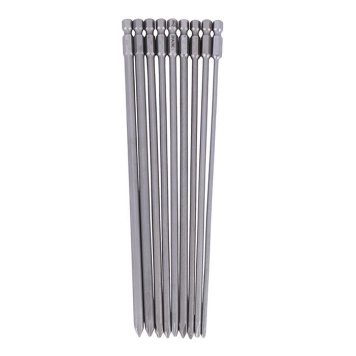 9Pcs 1/4 Inch 200Mm Ph1 Ph2 Phillips Magnetic Long Hex Cross Head Screwdriver Bits S2 Electric Drill