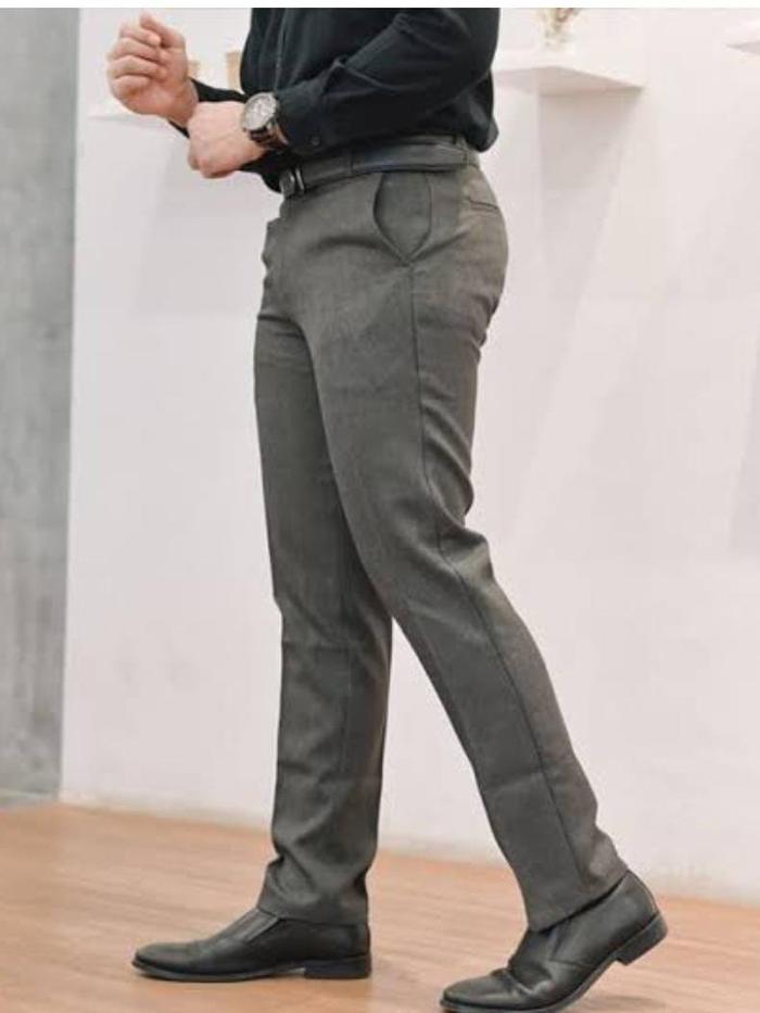 Panjang Kantor  Dewasa Slimfit Hitam Formal Nyaman Semi Casual Ankle Coklat Lembut Tartan - Keren Ba