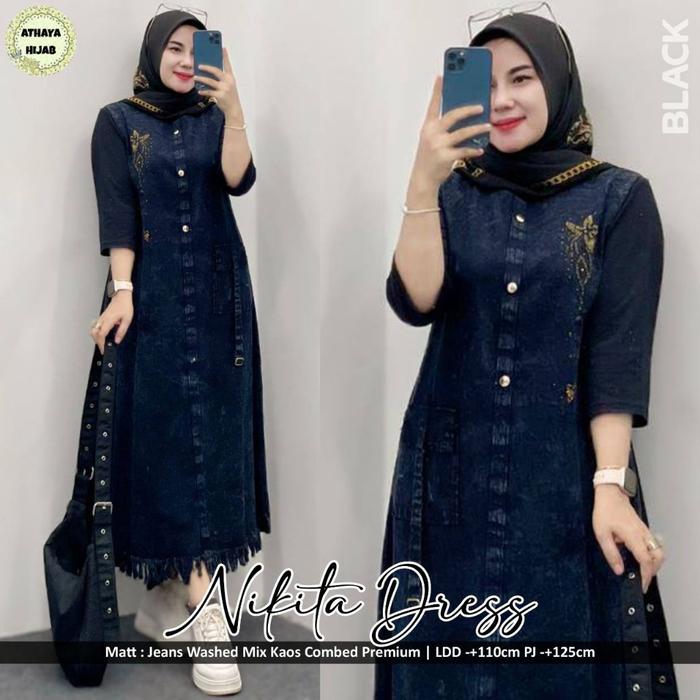 readi Baju Gamis Wanita Premium Nikita Dress By Athaya Hijab