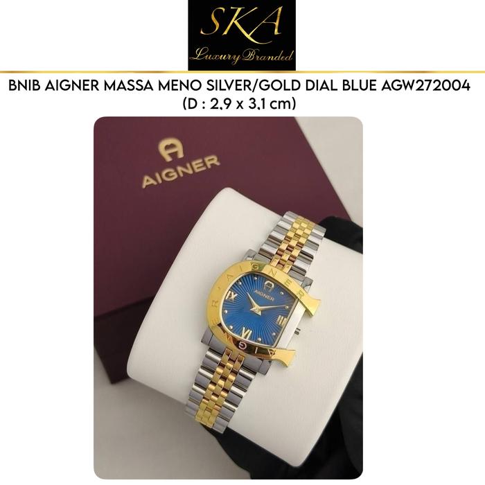 WATCH AUTHENTIC AIGNER MASSA MENO SILVER/GOLD DIAL BLUE AGW272004