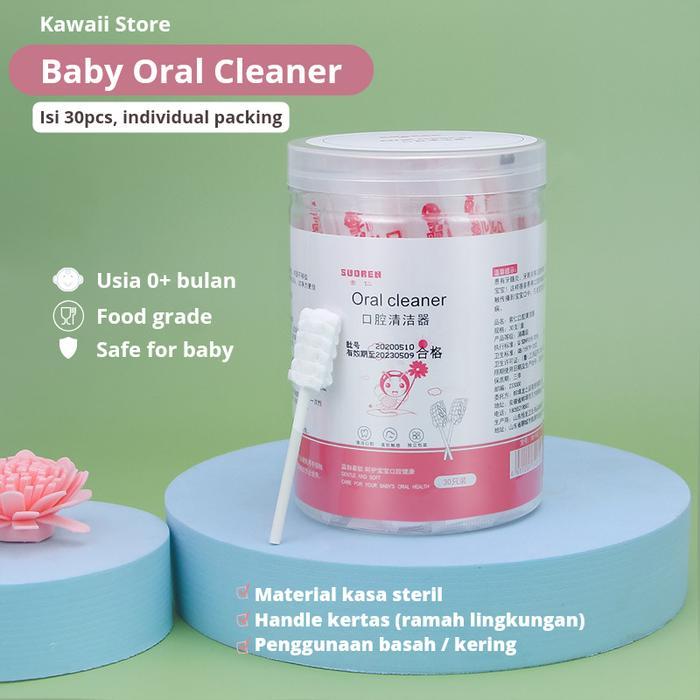 Kasa pembersih mulut sikat lidah bayi baby oral cleaner isi 30pcs
