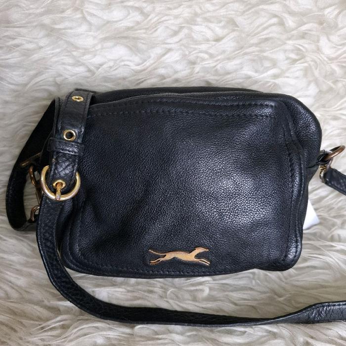 Tas Camera BIMBA Kulit Asli Warna Hitam / Tas Selempang Wanita / Tas Sling Mini Preloved / Minus bes