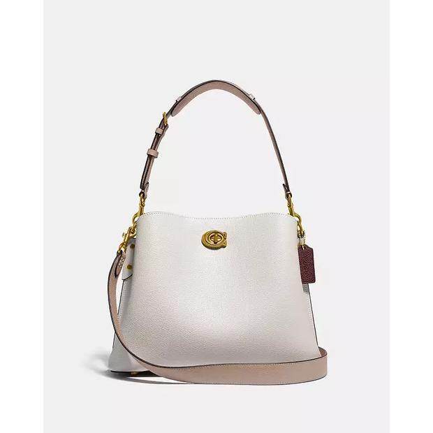 C2745 C2590 C2621 Willow Shoulder Bag In Signature Canvas Tan Rust 31cm