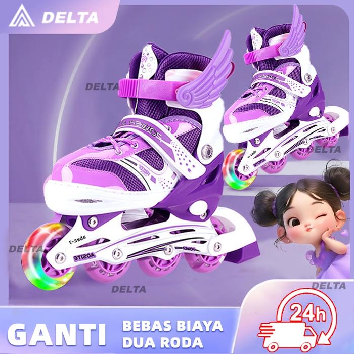 【DELTA】Oxelo Sepatu Roda Anak Sepatu Roda 4 Sepatu Roda Yang Dapat Disesuaikan Roller Skate