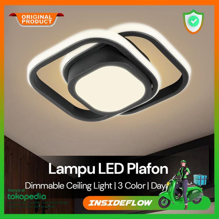 Lampu Plafon Rumah Led Modern Minimalis Kotak Tri Color Dimmable
