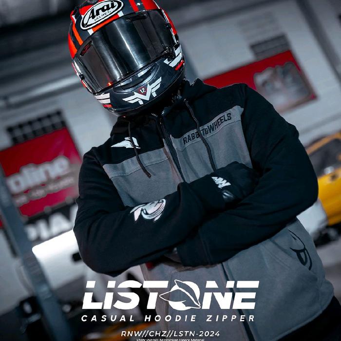CASUAL HOODIE ZIPPER JACKET "LISTONE" RABBIT AND WHEELS ( SECOND LIKE NEW )
