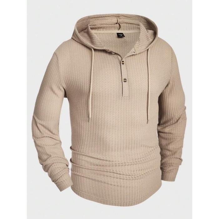 kaos pria lengan panjang hoodie wafer