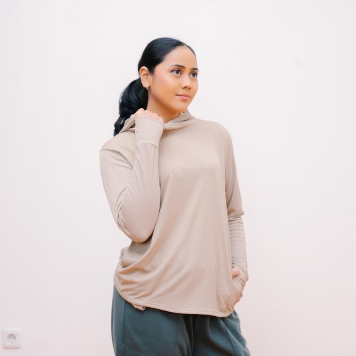 GRAB IE.DEMODE Jaket Hoodie Olahraga Wanita Running Fitness Lari Outer Sport Polos Breath Tech Lime 