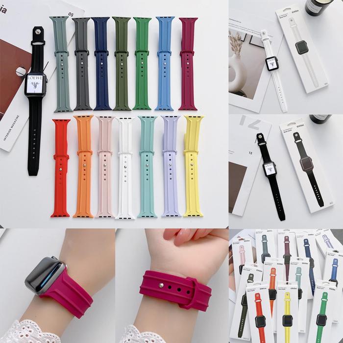 Strap iWatch Fashion Silicone Band Smartwatch untuk Apple Watch Series 1st Gen 1 2 3 4 5 6 7 8 9 10 
