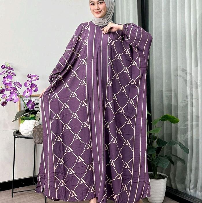 KAFTAN LV RESLETING DEPAN BAHAN RAYON TEBAL PREMIUM JUMBO Kaftan Terlaris