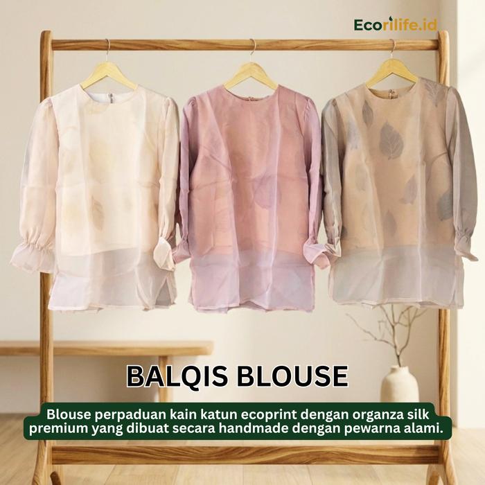 Balqis Blouse | Baju Elegan Wanita | Blouse Elegan Wanita | Baju Ecoprint | Fashion Ecoprint | Blous
