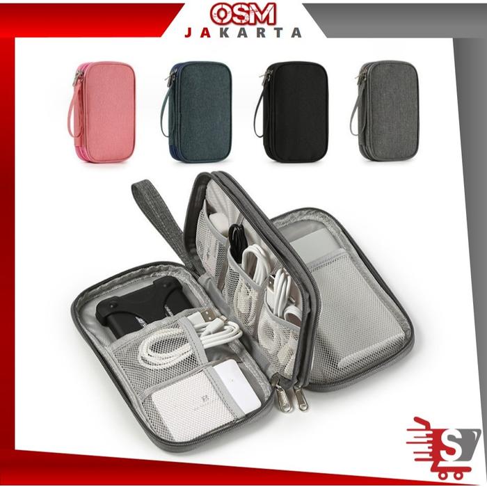 OSM JKT D6178 DOMPET TRAVEL DOUBLE LAYERS / ZIPPER ORGANIZER GADGET / POUCH CARRY CASE PORTABLE / MI