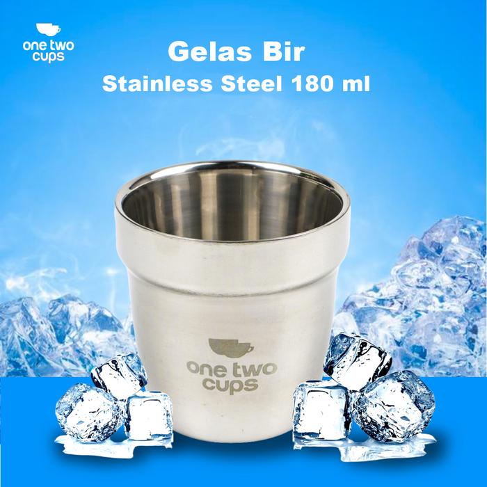 MalakuMall | Gelas Stainless 180ml | Single Wall Glass Korea | Gelas Minuman Aesthetic Rumah Cafe