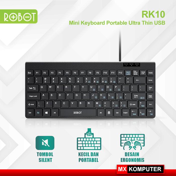 Keyboard Robot RK10 Mini Keyboard Portable Ultra Thin USB