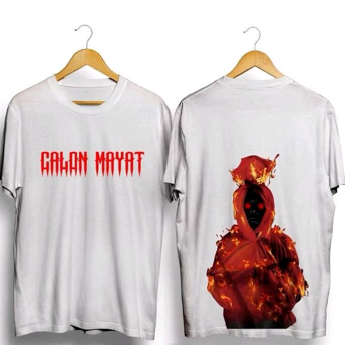 ￼KAOS POCONG API VIRAL CALON MAYAT T-Shirt Gambar Cetak Lengan Pendek Pakaian Jalanan T-Shirt Grafis