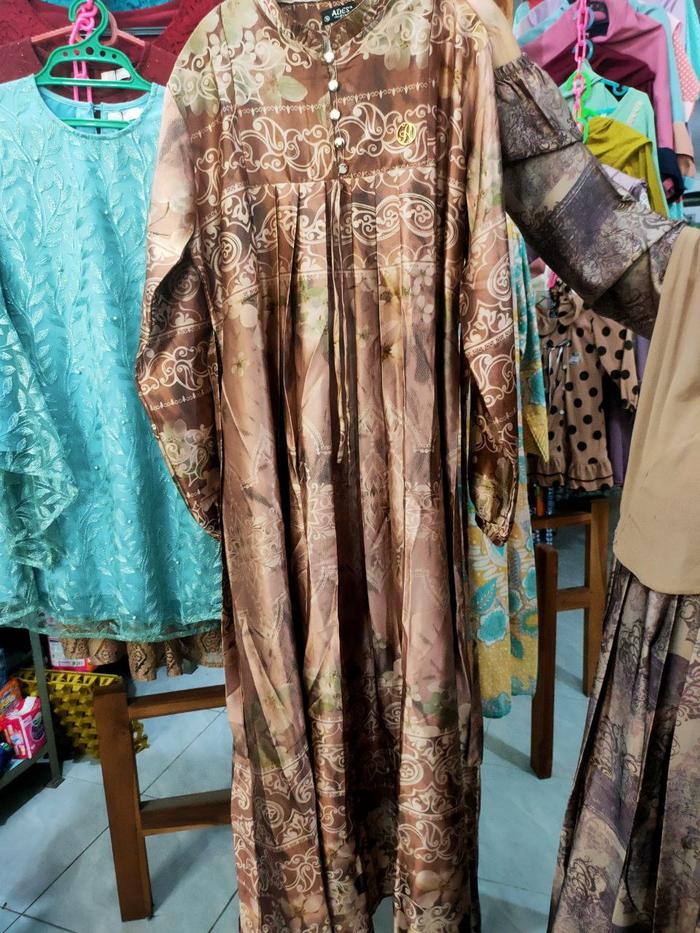 Ades Collection - LD: 120 cm PB: 140 cm Gamis Muslim Wanita Lebaran Dewasa Motif