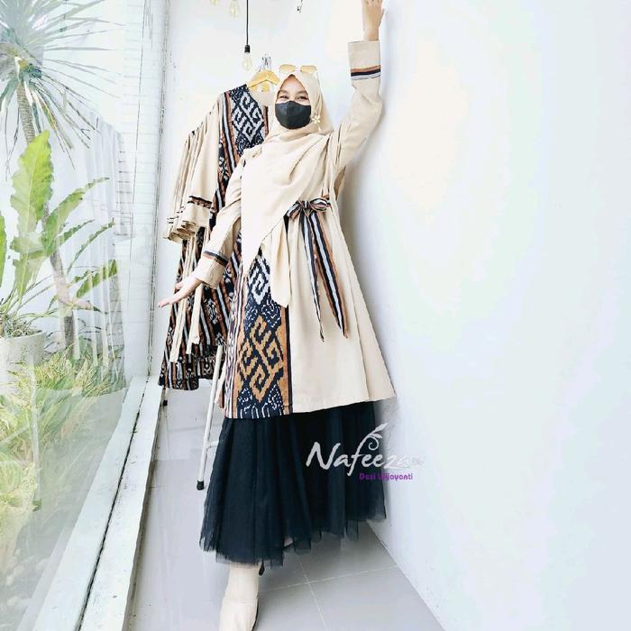 Tunik Gamis Tenun Etnik Jepara Klasik Unik Cantik Dress Formal Motif Custom Model Size Kain Wanita S