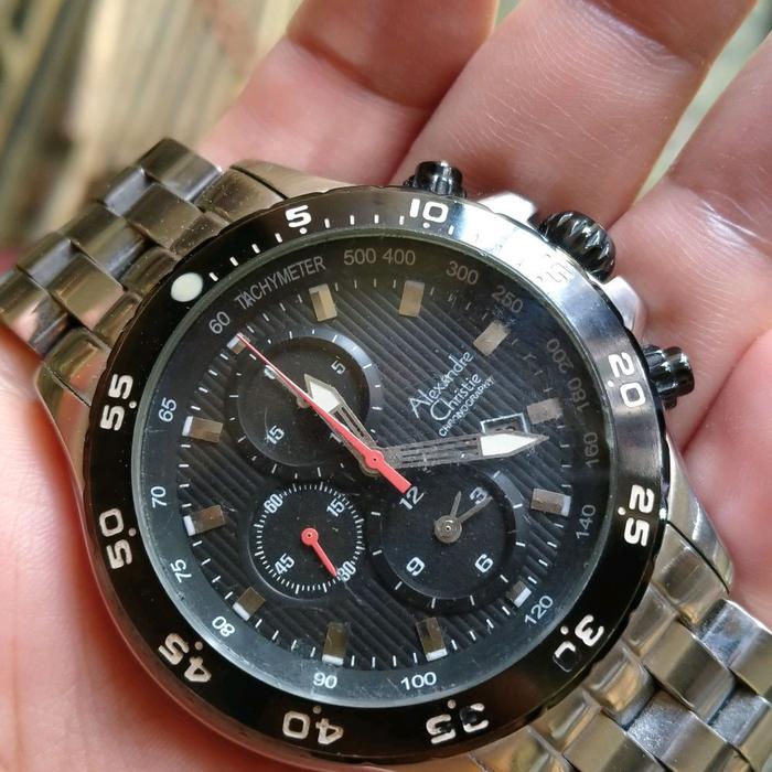 AC Alexander Christie 6092MC Chronograph Original Jam Tangan Pria dengan Tachymeter dan Desain Elega