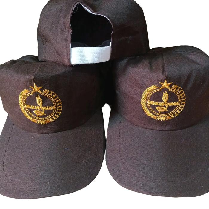Topi pramuka logo bordir belakang karet buat anak sekolah Fashion