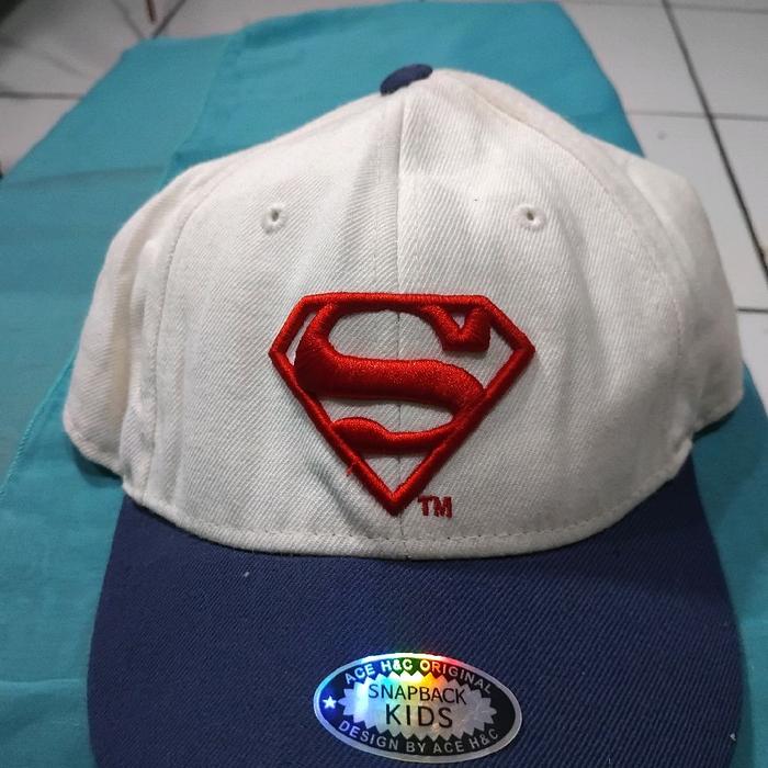 Ace Kids Original Snapback Topi Anak dengan Logo Superman Merah dan Biru