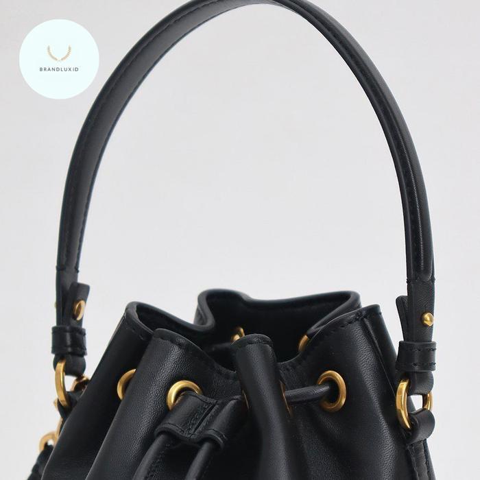 VALENTINO VLOGO MINI DRAWSTRING BAG BLACK GHW