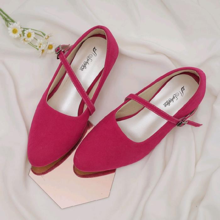 Syhafira - Niken Sepatu Kantor Wanita Heels Formal Lancip 5 cm Pink Fanta