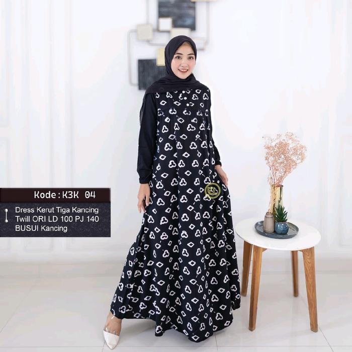 Dress Twill Ori Elzhaf Batik Size M