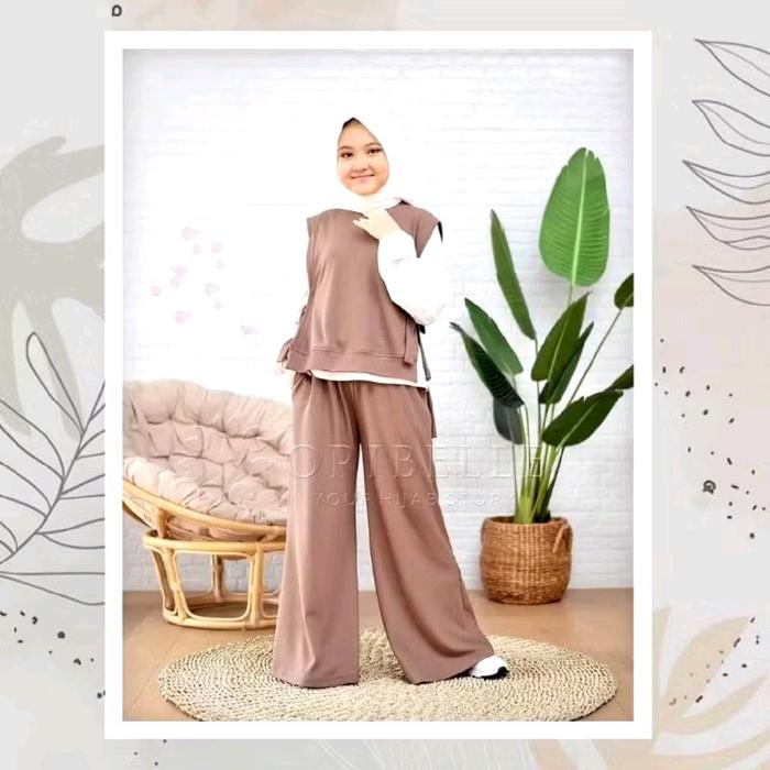 Baju Anak Perempuan Sherina Untuk Usia 10-15 Tahun Bahan Crinkle Airflow Set Anak Tanggung Terbaru