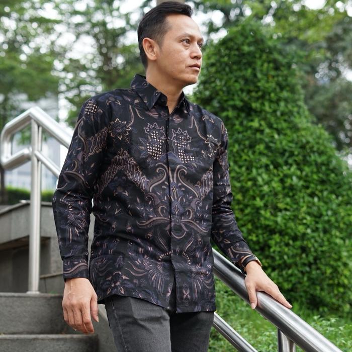 hansoel kemeja batik pria katun halus premium series bima lengan panjang berfuring Casual Dewasa Baj