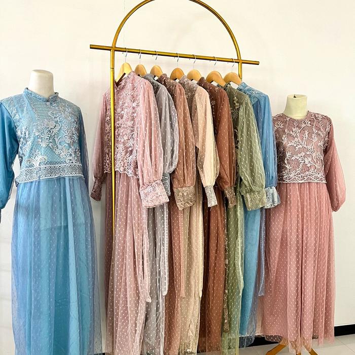 [RN FASHION OFFICIAL] ALIYAH DRESS Muslim Wanita Gamis Dewasa Pesta Lebaran Mewah