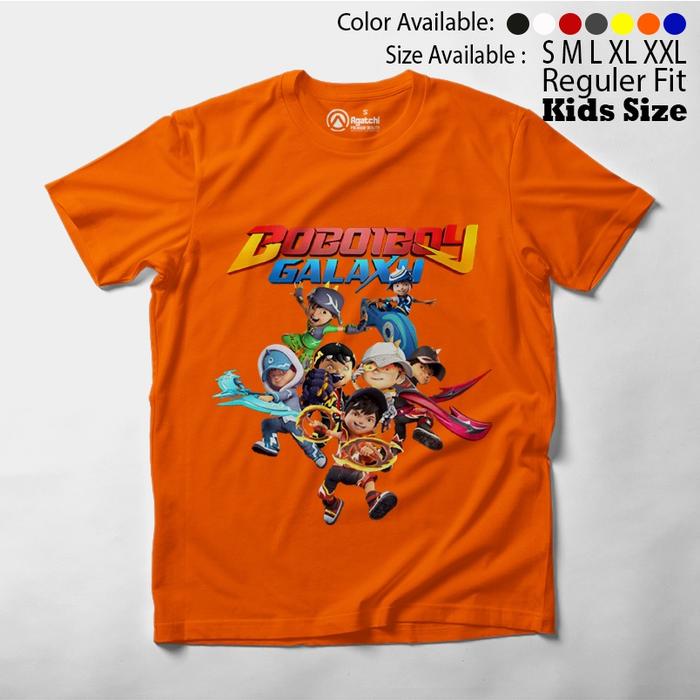 Baju Kaos Atasan Anak Laki - Laki BoboiBoy Galaxy Kuasa 7 Blaze Api Duri Es Gempa Halilintar Solar T
