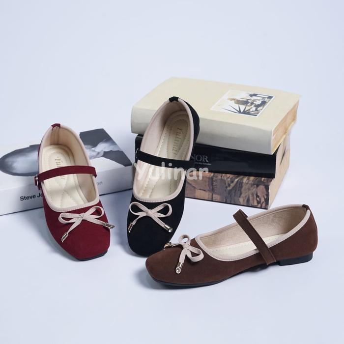 DALILLAN  OFFICIAL -sepatu balet flatshoes wanita korea vita platfrom full busa sol karet/ balet wan