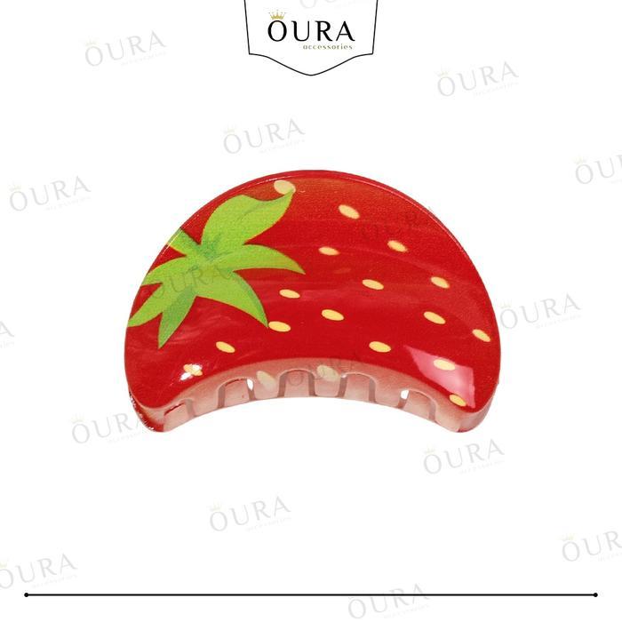 Jepit Rambut Buah Buahan Hairclip Fruit Jumbo Korea Fashion Girl Accessories - STRAWBERRY