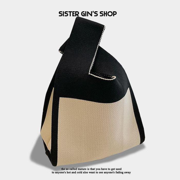 Tas Jinjing Tali Rajut Mini Handbag kecil Tas Mukena Tas Tote Bahan Rajut Tebal