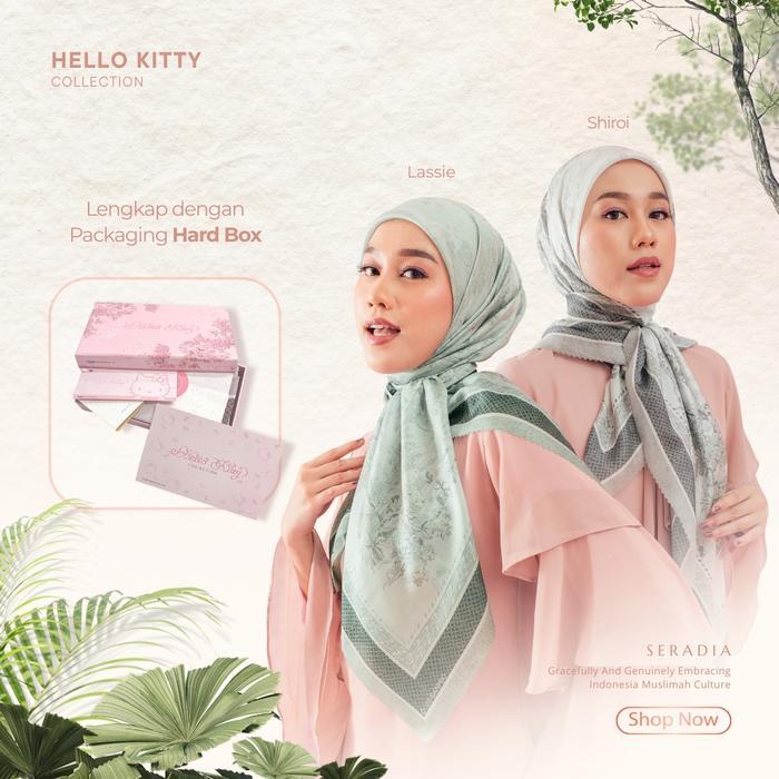ASLI Seradia Hijab Segi Empat Voyage Hello Kitty Collection READY STOCK