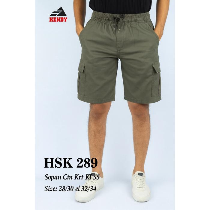 KENDY | CELANA CHINOS PENDEK PRIA DEWASA | KATUN TWILL | PINGGANG KARET (BISA COD)